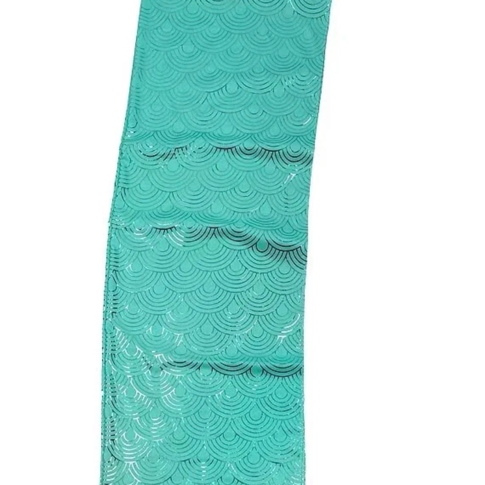 Kurt Geiger London Rainbow Metallic Oblong Scarf in green with Metallic Finish - Picture 3 of 5